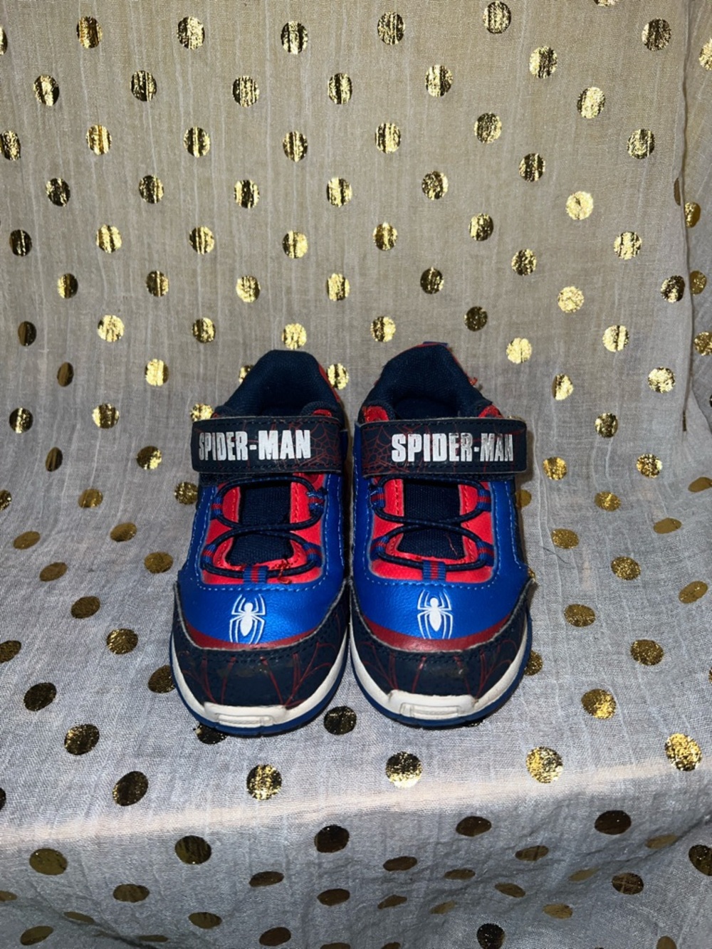 Spiderman Kids Blue & Red Velcro Graphic Sneakers
